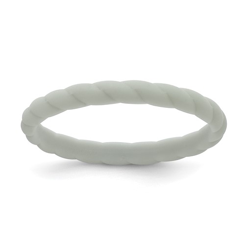 Silicone Light Gray 3mm Braided Band