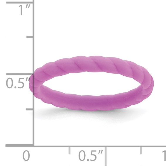 Silicone Purple 3mm Braided Band