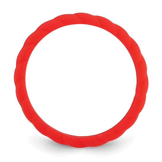 Silicone Red 3mm Braided Band
