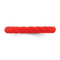 Silicone Red 3mm Braided Band view 3