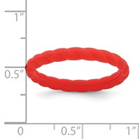 Silicone Red 3mm Braided Band view 4