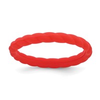 Silicone Red 3mm Braided Band view 1
