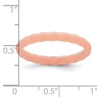 Silicone Rose Pink 3mm Braided Band view 4