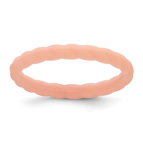 Silicone Rose Pink 3mm Braided Band