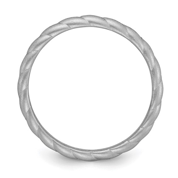Silicone Metallic Silver 3mm Braided Band