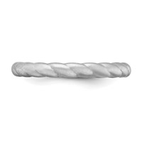 Silicone Metallic Silver 3mm Braided Band view 3