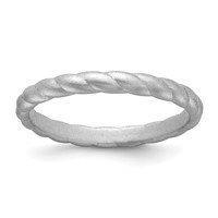 Silicone Metallic Silver 3mm Braided Band view 1