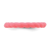 Silicone Watermelon Pink 3mm Braided Band view 3