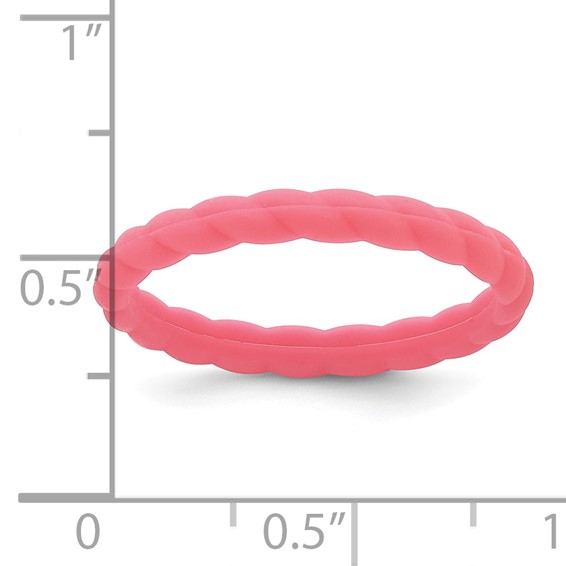 Silicone Watermelon Pink 3mm Braided Band
