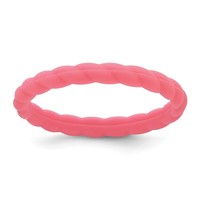 Silicone Watermelon Pink 3mm Braided Band view 1