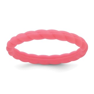 Silicone Watermelon Pink 3mm Braided Band