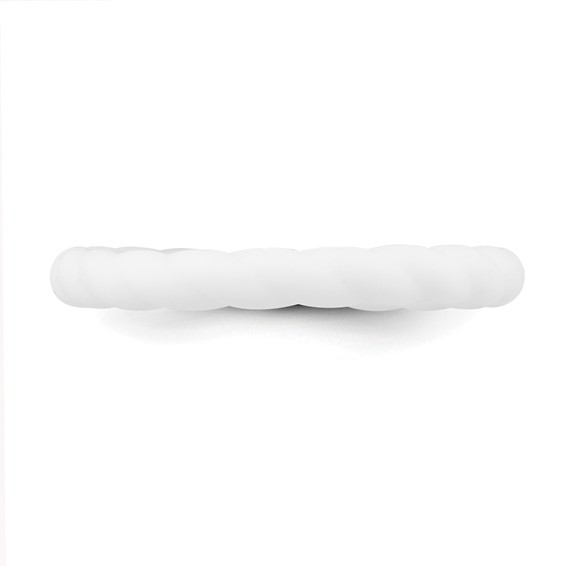 Silicone White 3mm Braided Band