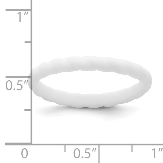 Silicone White 3mm Braided Band