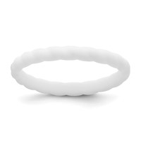 Silicone White 3mm Braided Band view 1