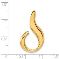 14K Yellow Gold Polished Slide Fits Up to 6mm Regular Fancy Reversible Omega view 4