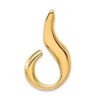 14K Yellow Gold Polished Slide Fits Up to 6mm Regular Fancy Reversible Omega view 1