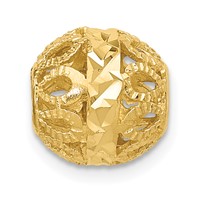 14K Yellow Gold Diamond-cut Filigree Ball Chain Slide view 2