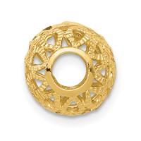 14K Yellow Gold Diamond-cut Filigree Ball Chain Slide view 4