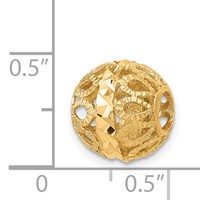 14K Yellow Gold Diamond-cut Filigree Ball Chain Slide view 3