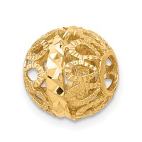 14K Yellow Gold Diamond-cut Filigree Ball Chain Slide view 1