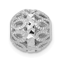 14K White Gold Diamond-cut Filigree Ball Chain Slide view 2