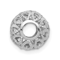 14K White Gold Diamond-cut Filigree Ball Chain Slide view 4