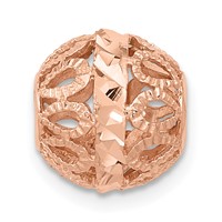 14K Rose Gold Diamond-cut Filigree Ball Chain Slide view 2