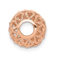 14K Rose Gold Diamond-cut Filigree Ball Chain Slide view 4