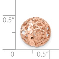 14K Rose Gold Diamond-cut Filigree Ball Chain Slide view 3