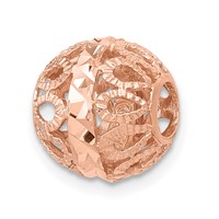 14K Rose Gold Diamond-cut Filigree Ball Chain Slide view 1