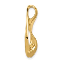 14K Yellow Gold Polished Slide Fits Up to 3mm Regular 6mm Fancy Or Reversible Omega view 2