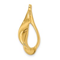 14K Yellow Gold Polished Slide Fits Up to 3mm Regular 6mm Fancy Or Reversible Omega view 3