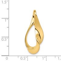14K Yellow Gold Polished Slide Fits Up to 3mm Regular 6mm Fancy Or Reversible Omega view 4