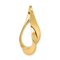 14K Yellow Gold Polished Slide Fits Up to 3mm Regular 6mm Fancy Or Reversible Omega view 1