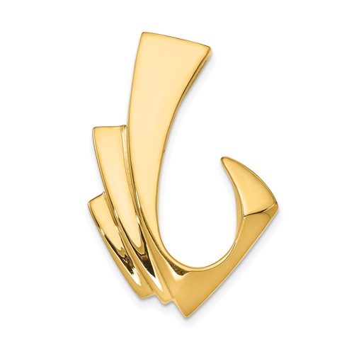 14K Yellow Gold Polished Slide Fits Up to 8mm Regular Fancy Reversible Omega
