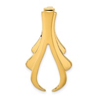 14K Yellow Gold Polished Slide Fits Up to 6mm Regular 8mm Fancy Or Reversible Omega view 1