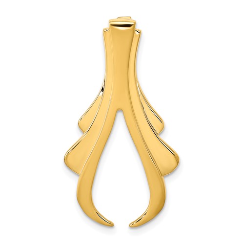 14K Yellow Gold Polished Slide Fits Up to 6mm Regular 8mm Fancy Or Reversible Omega