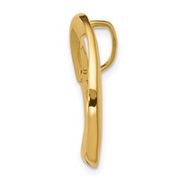 14K Yellow Gold Polished Heart Slide Fits Up to 4mm Regular 6mm Fancy Or Reversible Omega view 2