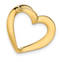 14K Yellow Gold Polished Heart Slide Fits Up to 4mm Regular 6mm Fancy Or Reversible Omega view 3