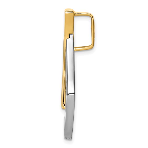 14k Two-tone Polished Slide Fits up to 6mm Regular/8mm Fancy or Reversible Omega