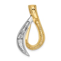 14K Two-tone Polished Slide Fits Up to 6mm Regular 8mm Fancy Or Reversible Omega view 3