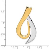 14K Two-tone Polished Slide Fits Up to 6mm Regular 8mm Fancy Or Reversible Omega view 4