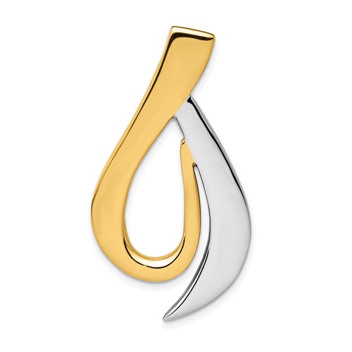 14K Two-tone Polished Slide Fits Up to 6mm Regular 8mm Fancy Or Reversible Omega