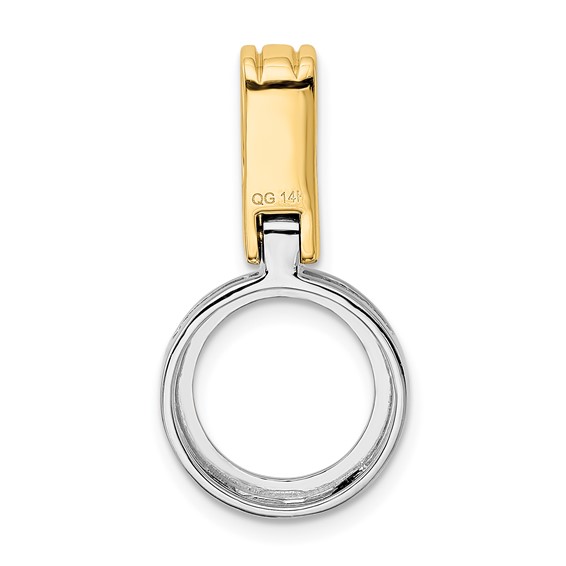 14k Two-tone Circle Slide Fits up to 3mm Regular/6mm Fancy or Reversible Omega