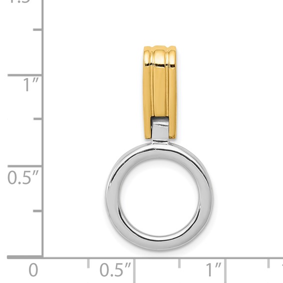 14k Two-tone Circle Slide Fits up to 3mm Regular/6mm Fancy or Reversible Omega