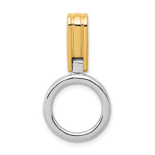 14K Two-tone Circle Slide Fits Up to 3mm Regular 6mm Fancy Or Reversible Omega