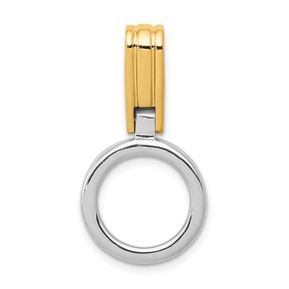 14k Two-tone Circle Slide Fits up to 3mm Regular/6mm Fancy or Reversible Omega