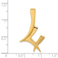14K Yellow Gold Polished Slide Fits Up to 6mm Regular 8mm Fancy Or Reversible Omega view 4