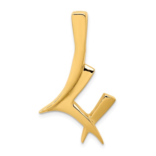 14K Yellow Gold Polished Slide Fits Up to 6mm Regular 8mm Fancy Or Reversible Omega