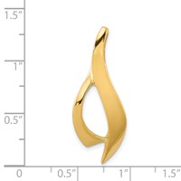 14K Yellow Gold Polished Slide Fits Up to 6mm Regular Fancy Reversible Omega view 4